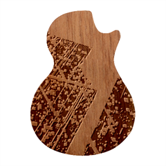 Colorful Splashes Grunge, Abstract Art Guitar Shape Wood Guitar Pick Holder Case And Picks Set by kyorashop23