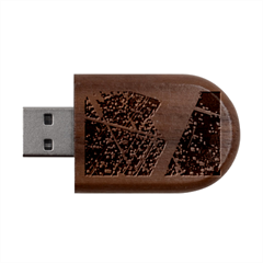 Colorful Splashes Grunge, Abstract Art Wood Oval Usb Flash Drive