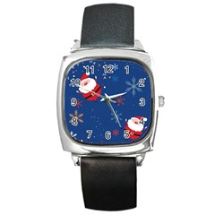 Feliz Natal, Santa, Merry Christmas Square Metal Watch by kyorashop23