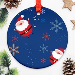 Feliz Natal, Santa, Merry Christmas Round Ornament (two Sides)