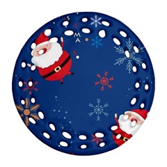 Feliz Natal, Santa, Merry Christmas Ornament (round Filigree)