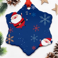 Feliz Natal, Santa, Merry Christmas Snowflake Ornament (two Sides)