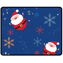 Feliz Natal, Santa, Merry Christmas Two Sides Fleece Blanket (medium) by kyorashop23