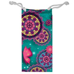 Floral Pattern, Abstract, Colorful, Flow Jewelry Bag