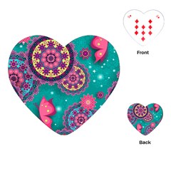 Floral Pattern, Abstract, Colorful, Flow Playing Cards Single Design (heart)