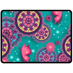 Floral Pattern, Abstract, Colorful, Flow Fleece Blanket (large) by kyorashop23