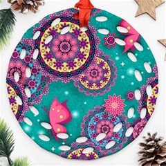 Floral Pattern, Abstract, Colorful, Flow Round Filigree Ornament (two Sides)