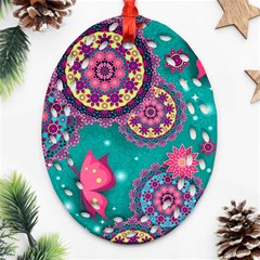 Floral Pattern, Abstract, Colorful, Flow Ornament (oval Filigree)