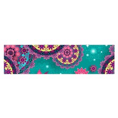 Floral Pattern, Abstract, Colorful, Flow Oblong Satin Scarf (16  X 60 )