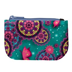 Floral Pattern, Abstract, Colorful, Flow Large Coin Purse by kyorashop23