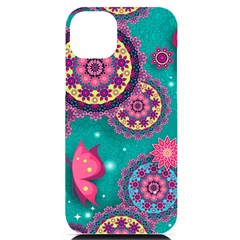 Floral Pattern, Abstract, Colorful, Flow Iphone 14 Plus Black Uv Print Case by kyorashop23