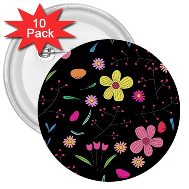 Foliage Pattern, Adorable Beautiful 3  Buttons (10 pack) 