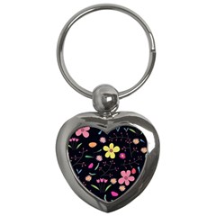 Foliage Pattern, Adorable Beautiful Key Chain (Heart)