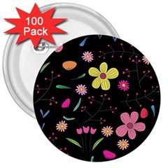 Foliage Pattern, Adorable Beautiful 3  Buttons (100 Pack)  by kyorashop23