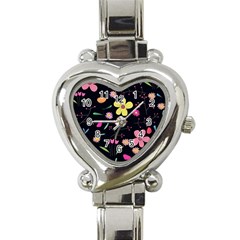 Foliage Pattern, Adorable Beautiful Heart Italian Charm Watch by kyorashop23