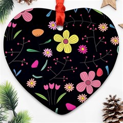 Foliage Pattern, Adorable Beautiful Heart Ornament (two Sides)