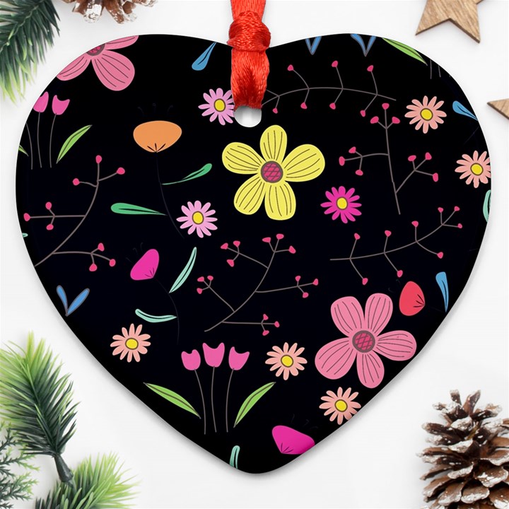 Foliage Pattern, Adorable Beautiful Heart Ornament (Two Sides)