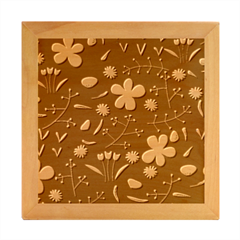 Foliage Pattern, Adorable Beautiful Wood Photo Frame Cube