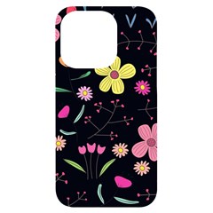 Foliage Pattern, Adorable Beautiful Iphone 14 Pro Black Uv Print Case by kyorashop23