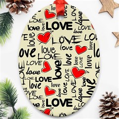 Love Abstract Background Love Textures Ornament (oval)