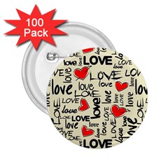 Love Abstract Background Love Textures 2 25  Buttons (100 Pack)  by kyorashop23