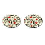 Love Abstract Background Love Textures Cufflinks (Oval) Front(Pair)