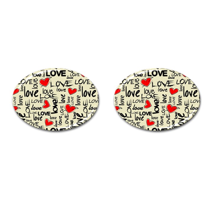 Love Abstract Background Love Textures Cufflinks (Oval)