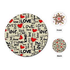 Love Abstract Background Love Textures Playing Cards Single Design (round)