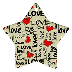 Love Abstract Background Love Textures Star Ornament (two Sides)