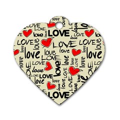 Love Abstract Background Love Textures Dog Tag Heart (two Sides)