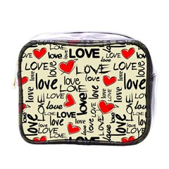 Love Abstract Background Love Textures Mini Toiletries Bag (one Side)