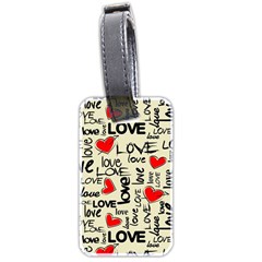 Love Abstract Background Love Textures Luggage Tag (two Sides) by kyorashop23