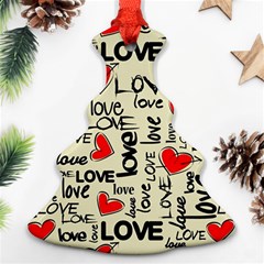 Love Abstract Background Love Textures Ornament (christmas Tree)  by kyorashop23