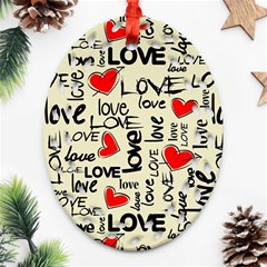 Love Abstract Background Love Textures Ornament (oval Filigree)