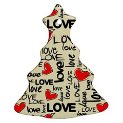 Love Abstract Background Love Textures Christmas Tree Ornament (two Sides)