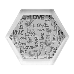 Love Abstract Background Love Textures Hexagon Wood Jewelry Box by kyorashop23