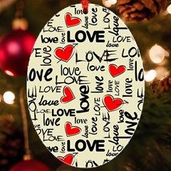 Love Abstract Background Love Textures Uv Print Acrylic Ornament Oval by kyorashop23