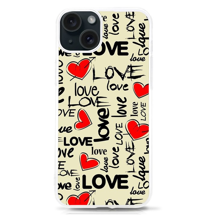 Love Abstract Background Love Textures iPhone 15 TPU UV Print Case