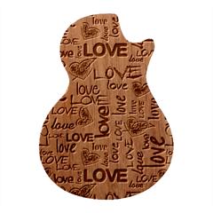 Love Abstract Background Love Textures Guitar Shape Wood Guitar Pick Holder Case And Picks Set