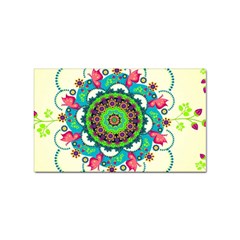 Mandala Flowers, Abstract, Butterflies, Floral, Pattern Sticker (rectangular)