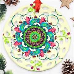 Mandala Flowers, Abstract, Butterflies, Floral, Pattern Ornament (round Filigree)