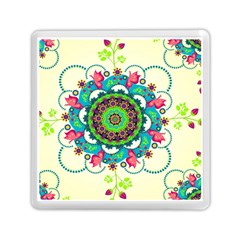 Mandala Flowers, Abstract, Butterflies, Floral, Pattern Memory Card Reader (square) by kyorashop23