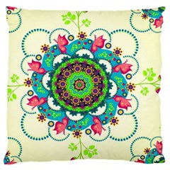 Mandala Flowers, Abstract, Butterflies, Floral, Pattern Large Cushion Case (two Sides) by kyorashop23