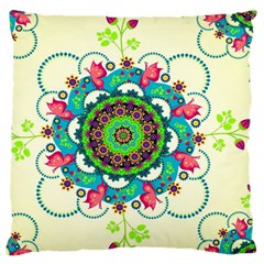 Mandala Flowers, Abstract, Butterflies, Floral, Pattern Standard Premium Plush Fleece Cushion Case (two Sides) by kyorashop23