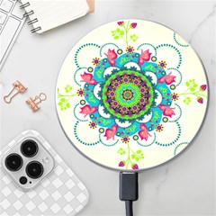 Mandala Flowers, Abstract, Butterflies, Floral, Pattern Wireless Fast Charger(white) by kyorashop23