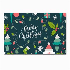 Merry Christmas, Happy New Year, Christmas Seamless Texture Postcard 4 x 6  (pkg Of 10) by kyorashop23