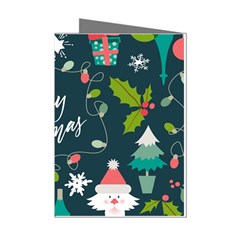 Merry Christmas, Happy New Year, Christmas Seamless Texture Mini Greeting Cards (pkg Of 8)