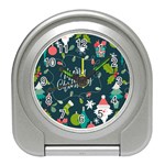 Merry Christmas, Happy New Year, Christmas Seamless Texture Travel Alarm Clock Front