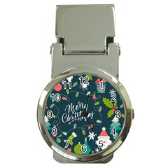 Merry Christmas, Happy New Year, Christmas Seamless Texture Money Clip Watches by kyorashop23