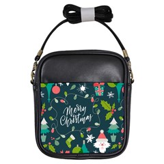 Merry Christmas, Happy New Year, Christmas Seamless Texture Girls Sling Bag by kyorashop23